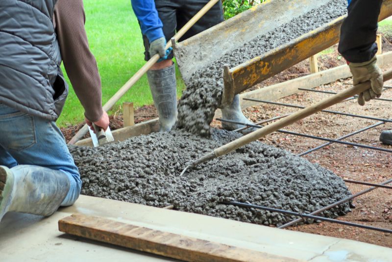 pouring concrete