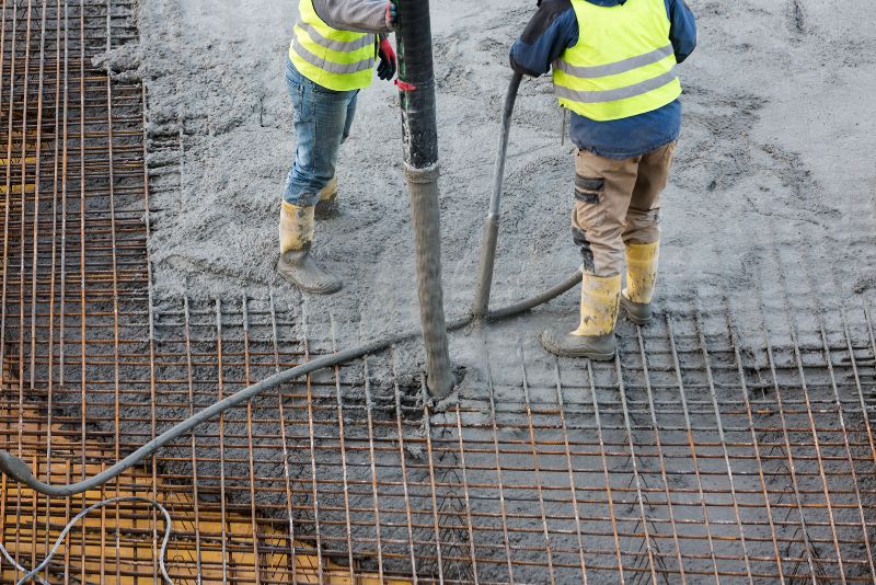 pouring concrete mix