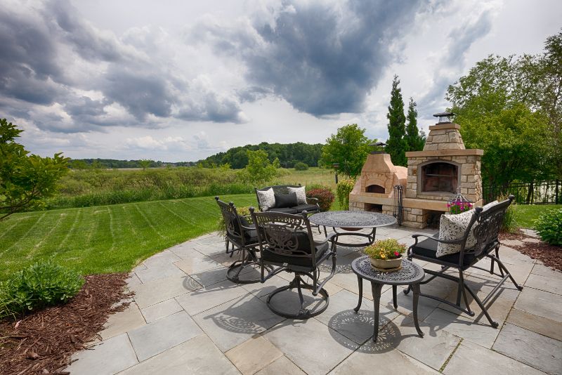 patio with outdoor furniture concrete floor