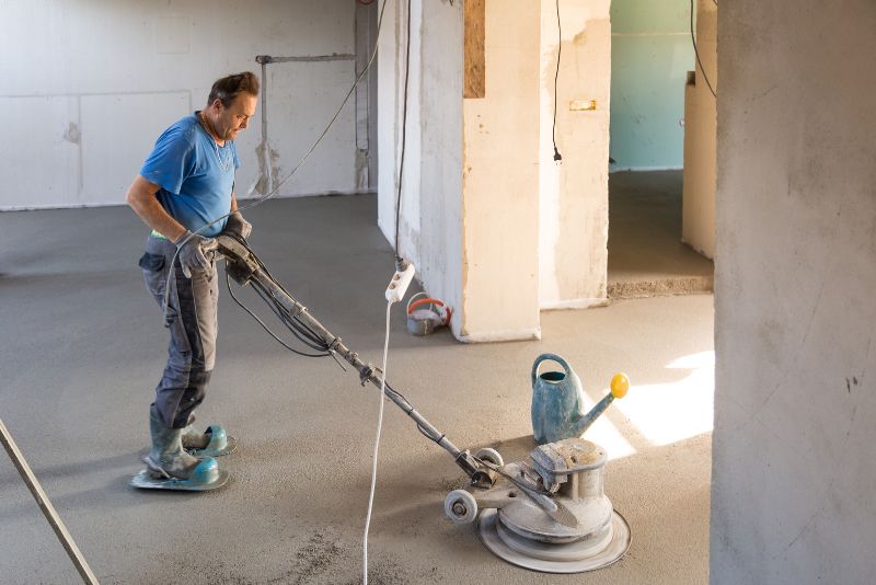 indoors concrete polishing