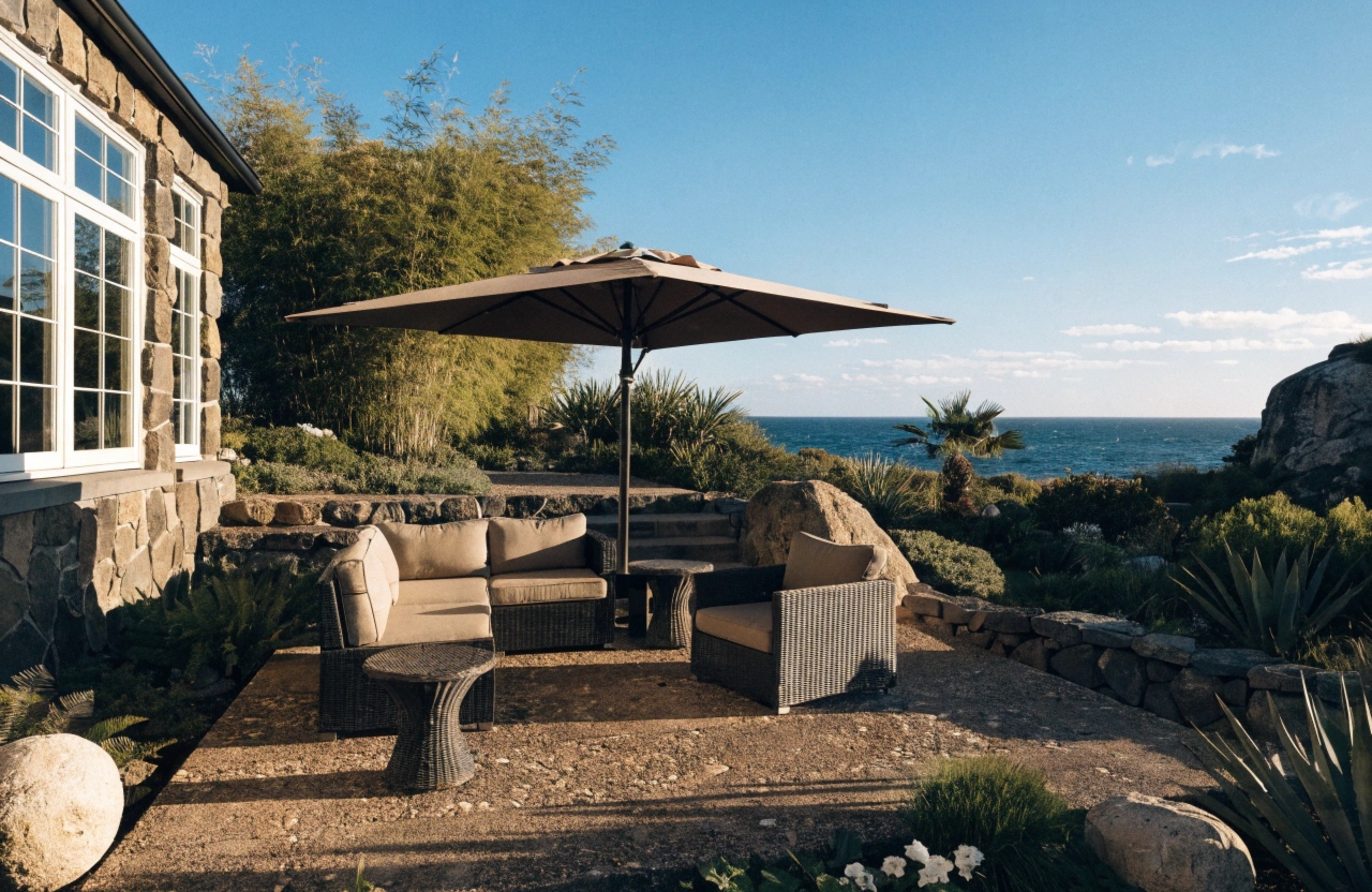 Exposed aggregate concrete patio slab at a Bendigo residential property