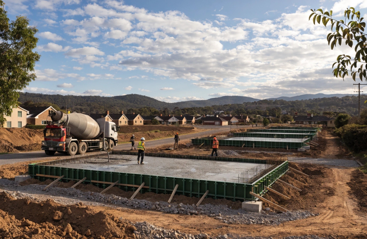 Bulk concrete supply across a residential development slab programme in Bendigo